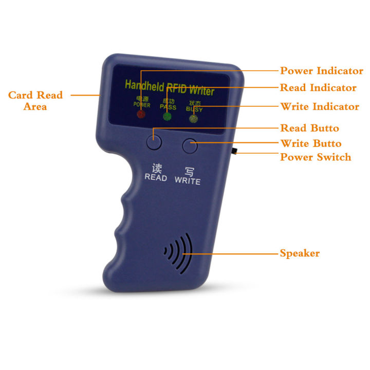 เครื่องอ่านโปรแกรมเมอร์เครื่องคัดสำเนานักเขียนเครื่องถ่ายเอกสาร-rfid-em4100-125khz-แบบมือถือ-การ์ดแท็กตัวอ่านแท็กกุญแจที่เขียนซ้ำได้-t5577-em4305