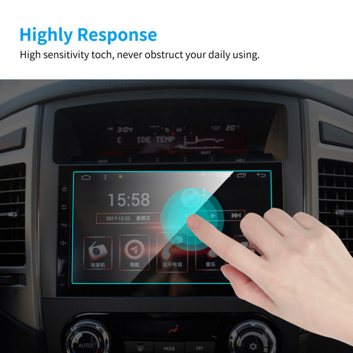 รถนำทาง-gps-ป้องกันหน้าจอภายในกระจกหน้าจอสัมผัสฟิล์มป้องกันอุปกรณ์รถยนต์สำหรับมิตซูบิชิปาเจโร