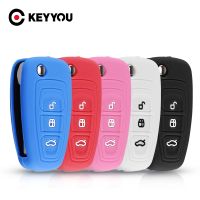 {Lili Car product} KEYYOU ปลอกซิลิโคน Kunci Remote Mobil 3ปุ่มปลอกสำหรับ Ford Ranger C-Max S-Max Focus Galaxy จุดเชื่อมส่ง Mondeo ทัวร์นีโอที่กำหนดเอง