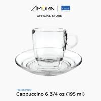 AMORN - (Ocean) ชุดแก้วกาแฟ P02441+P02471 Cappuccino - ชุดแก้วกาแฟคาปูชิโน่ โอเชี่ยนกลาส  6 3/4 oz ( 195 ml. )