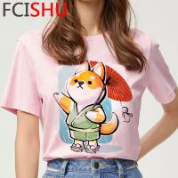 เสื้อยืดผ้าฝ้ายBorder Collie Pug Corgi Bulldog ฝรั่งเศส Shiba Inu Tshirt ผู้หญิงสบายๆ Streetwear คู่เสื้อผ้า Tumblr Top Tees Ulzzang Kawaii