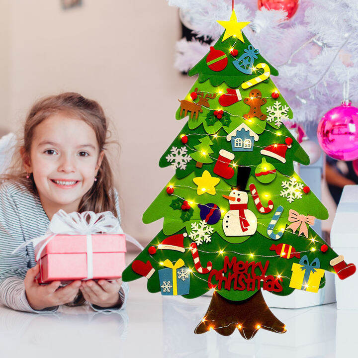 เด็ก-diy-felt-christmas-tree-ตกแต่งสุขสันต์วันคริสต์มาสสำหรับ-home-2022อุปกรณ์ตกแต่งวัยคริสมาสต์-navidad-2023ใหม่ปีของขวัญต้นคริสต์มาส