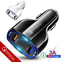 ♥คลังสินค้าพร้อม + Gratis Ongkir♥35W 7A 3พอร์ตที่ชาร์จแบตในรถ Type C และเครื่องชาร์จ USB QC 3.0 Qualcomm แบบชาร์จเร็วสำหรับโทรศัพท์มือถือแท็บเล็ต Type C อะแดปเตอร์เครื่องชาร์จพอร์ต