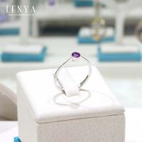 Lenya Jewelry แหวนเงินแท้ 925 ประดับอัญมณี เล็กน่ารักดูมีรสนิยม สีม่วง โชติช่วงชีวิตรุ่งเรือง สีฟ้า เสริมดวงอุปถัมภ์