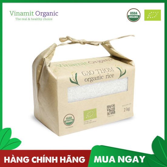 Gạo thơm vinamit organic rice 2kg - ảnh sản phẩm 1