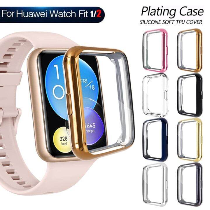 tpu-protector-case-for-huawei-watch-fit-2-case-plated-all-around-bumper-screen-cover-cases-for-huawei-watch-fit2-fit-cases-cases