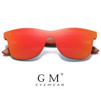 {Paopao glasses}GM Red Wood Rimless Polarized Men Sunglasses Square Frame Sun Glasses Women Sun Glasses Male Oculos De Sol Masculino