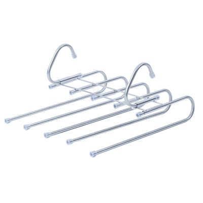 Multi-Functional Pants Hanger 5 in 1 Pants Hanger Folding Trousers Rack for Clothes Rack Adjustable Closet Organizer Folding Trousers Rack