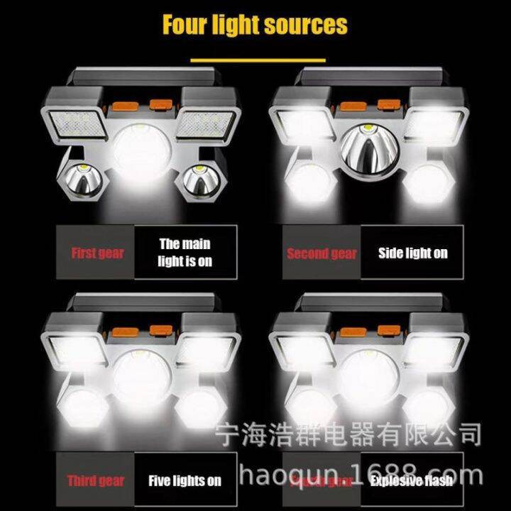 ไฟหน้า-5led-ไฟตกปลากลางแจ้งกำลังสูง-usb-ไฟหน้าแบบชาร์จไฟได้