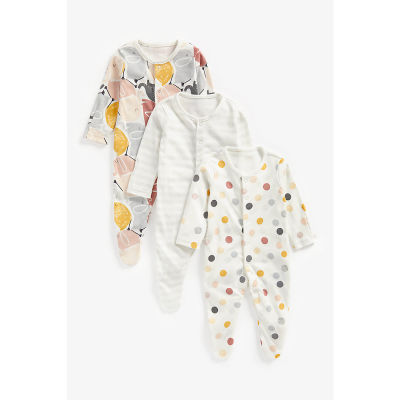 ชุดสลีพสูทเด็กทารก Mothercare elephant sleepsuits - 3 pack ZC346