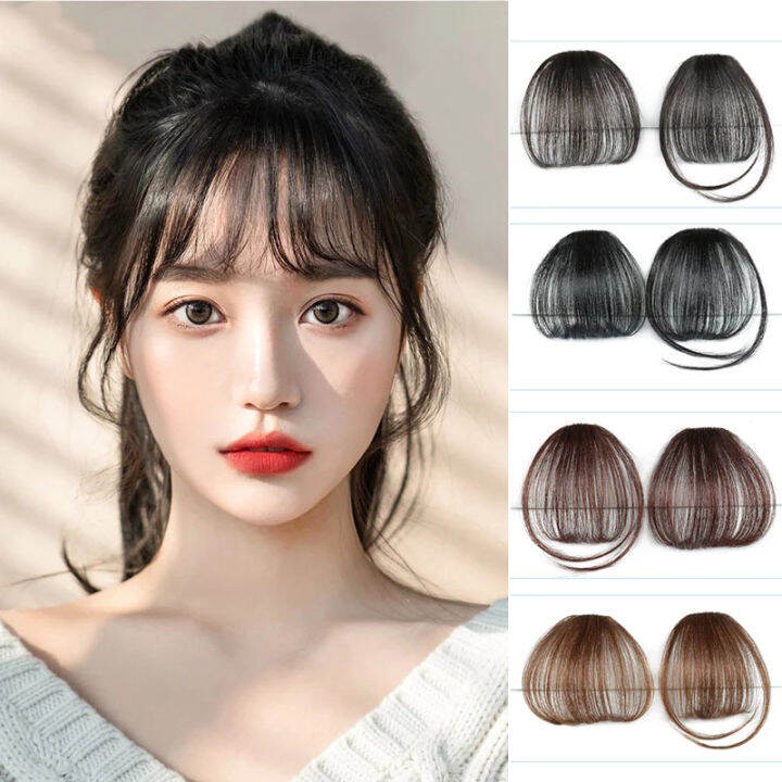 Fake Synthetic Air Bangs ClipIn Hair Extension Fringe Natural False