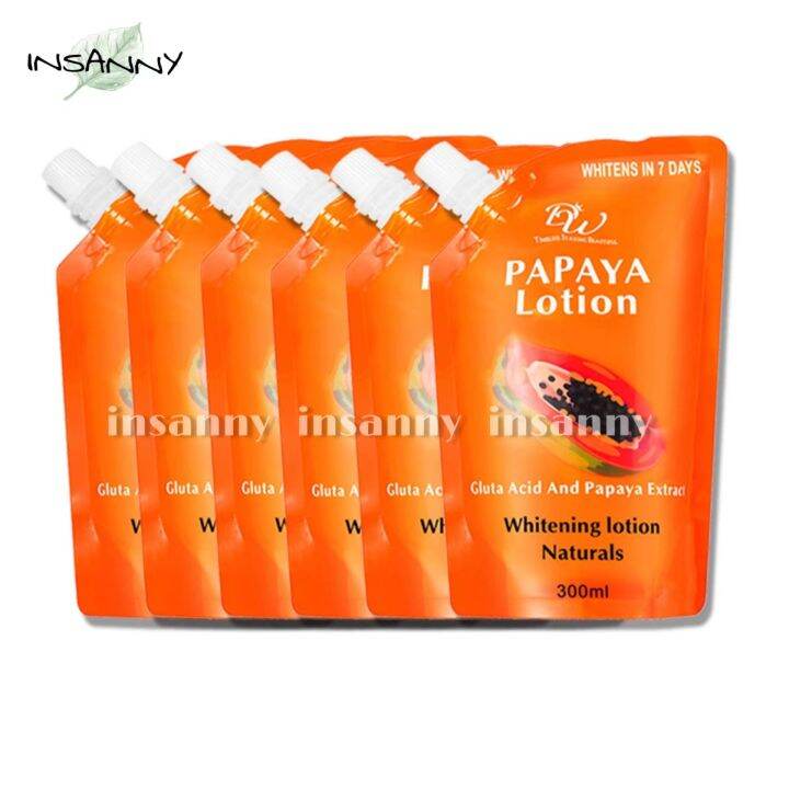 ( SET OF 6 ) DW Papaya Lotion W/ Gluta Acid And Papaya Extract 300ml