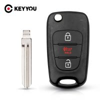 KEYYOU ที่ครอบรีโมทพลิกพับได้3ปุ่มซองใส่กุญแจใหม่สำหรับเกียโซลรถยนต์,ที่หุ้มเคสเปล่ากุญแจรถ