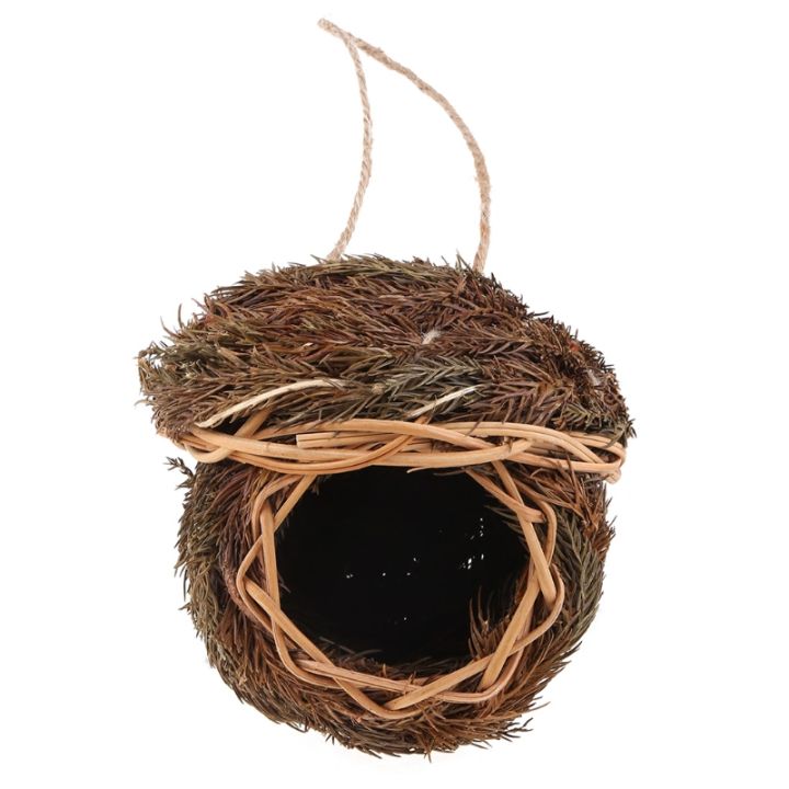 【Ready Stock】Hand-Woven Bird House Natural Grass Bird Nest Shelter Hut ...