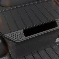 ：{“： With Cover Trash Can Under Seat Car Accessories For Tesla Model Y Rear Center Console Storage Box TPE Organizer Box