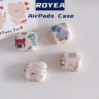 Royea AirPods ปกคลุมสำหรับ Airpods Pro กรณี TPU PC ป้องกันการล่มสลายกรณีสำหรับ Airpods 3 2 1น่ารักการ์ตูนกันกระแทกเต็มร่างกายทนทานป้องกันฮาร์ดปลอกสำหรับผู้หญิงสาว