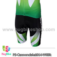 กางเกงจักรยานขาสั้นทีม Cannondale 14 สีดำขาวเขียว