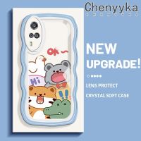 เคส Chenyyyka สำหรับ VIVO Y51 Y31 2020 2021 Y51A 2021 Y33 Y53s เคสการ์ตูนหมีจระเข้เสือแฟชั่นสีสันสดใสขอบเคสโทรศัพท์โปร่งใสป้องกันเลนส์กล้องนิ่มกันกระแทกเคสใสซิลิโคน