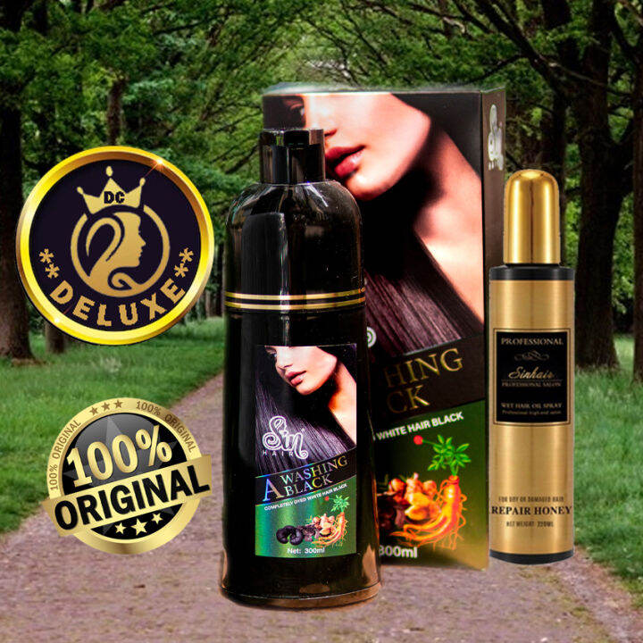 ORIGINAL]* SIN HAIR Japanese Formula Ginseng Herbal Dye Shampoo with