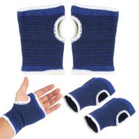 ◆✓ 2 Pcs Universal Knitting Blue Gloves Breathable Elastic Wrist Support Wrist Durable Sports Safety Muscle Protect