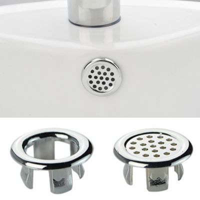 ∈♂♀ 1PC Kitchen Sink Basin Plug Hole Overflow Ring Mesh Hollow Ring Bathroom Wash Basin Round Sink Basin Plastic Overflow Ring