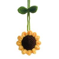 【CW】1Pc Sunflower Car Mirror Hangings Accessories Automobile Sunflower Car Pendant Rear View Mirror Sunflower Hang Rose Decoration