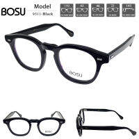 กรอบแว่นตา ใส่สบาย BOSU รุ่น 9511-Black เต็มกรอบสีดำ วัสดุ acetate (มีบริการตัดเลนส์สายตาราคาถูก)