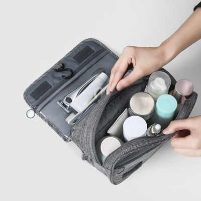 ruyifang กระเป๋าเก็บเครื่องสำอางแบบพับเก็บได้ผู้หญิง Travel Makeup BAG ห้องน้ำ Organizer แขวนถุงเก็บน้ำแห้งเปียกสามารถแขวน