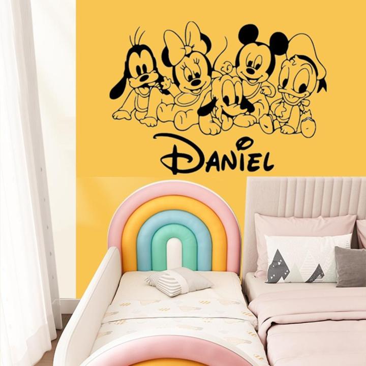 cartoon-mickey-minnie-baby-wall-stickers-for-kids-rooms-decoration-animals-lovely-family-sticker-mural-peel-and-stick-wallpaper