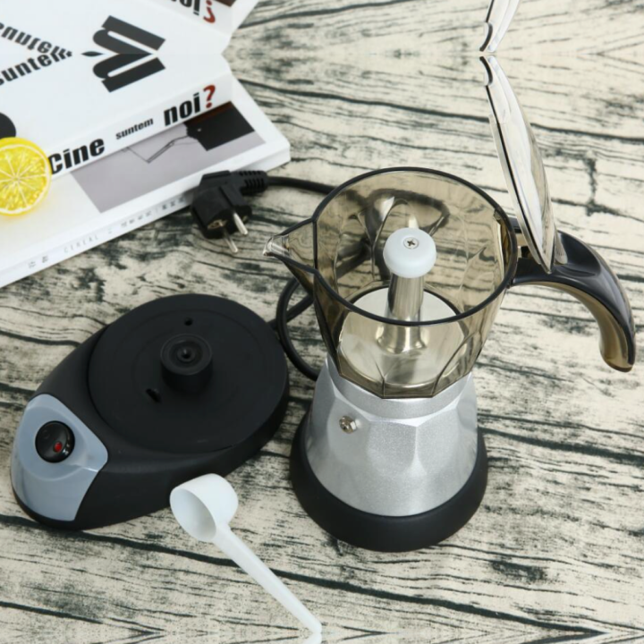 เครื่องทำกาแฟ-มอคค่าพอทไฟฟ้า-หม้อต้มชากาแฟ-electric-moka-pot