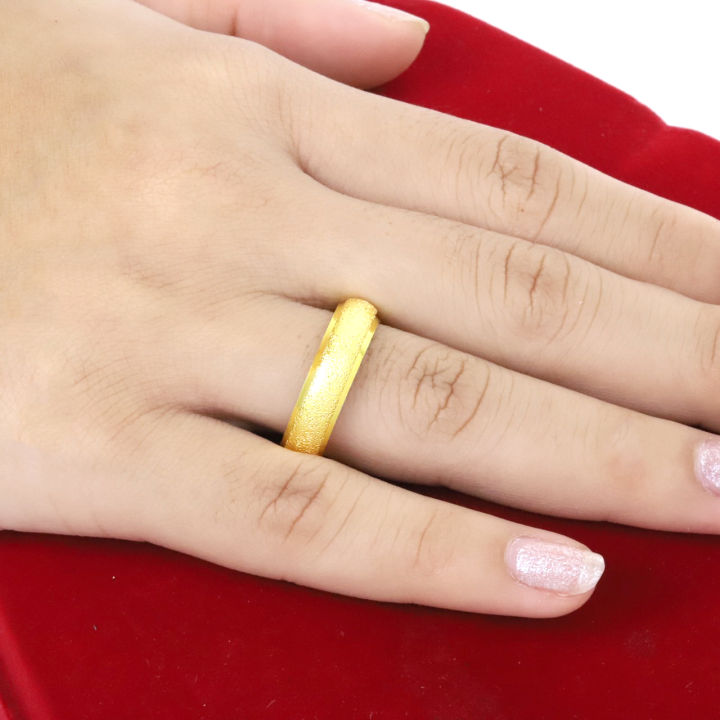 แหวนไม่ลอก-แหวนหุ้มทอง-ไม่ลอก-ไม่ดำ-แหวน-1บาท-แหวนยิงทรายรอบวง-แหวนทอง-เครื่องประดับ-ทองเหมือนแท้
