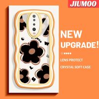 เคส JIUMOO สำหรับ Xiaomi POCO X2 POCO F2 Redmi K30การ์ตูนสีดำดีไซน์ใหม่ดอกไม้ Colour มีขอบเป็นลอนนิ่มเคสมือถือกันกระแทกแบบใสสร้างสรรค์เคสโปร่งใสลายกล้องถ่ายรูปซิลิกาเจลปกป้อง