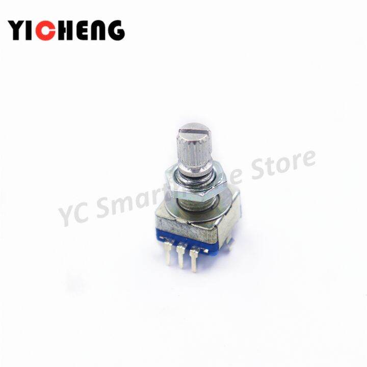 yf-1pcs-ec11-rotary-encoder-encoding-switch-digital-potentiometer-5-foot-with-switch-15-20mm-plum-blossom-half-shaft