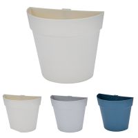 【YF】∏  Wall Mounted Plastic Potted Flowerpot Hanging Semi Circular Small Pot Decoration