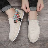 ♙△☸ Men 39;s Linen Breathable Casual Flats Shoes Mens Slip on Loafers Fashion Espadrilles Male Fisherman Shoes Driving Mocassins Hombre