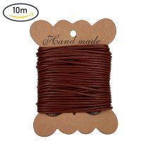 10m 2mm Cowhide Leather Cord Round SaddleBrown Leather Jewelry Cord for DIY Craft celet Making SaddleBrown