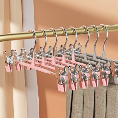 5PCS Windproof Metal Hanger for Clothes Home Pants Coat Non-slip Drying Hangers with Adjustable Clips Closets Storage Organizer Clothes Hangers Pegs