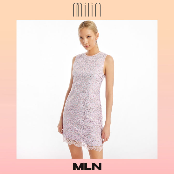 milin-sleeveless-lace-dress-ชุดเดรส-แขนกุด-ผ้าลูกไม้และเลื่อม-bliss-dress