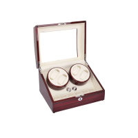 TPA Watch Winder กล่องหมุนนาฬิกา ออโตเมติก แบบอโตเมติก 4 เรือน ควอตซ์ 6 เรือน สีน้ำตาลลายไม้/สีครีม