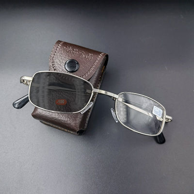 แฟชั่น Photochromic สายตาสั้นแว่นตาสำหรับผู้หญิงผู้ชายสแควร์แบบพกพาพับสำเร็จรูปสายตาสั้นแว่นตาแว่นตา Prescription เกรด-1.0 -1.5 -2.0 -2.5 -3.0 -3.5 -4.0