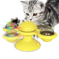 【Sell-Well】 PETS MART mall Interactive Pet Cat Toy Windmill Rotating Turntable Teasing Tickling ของเล่นเพื่อการศึกษา Cat And Dog Training With Luminous