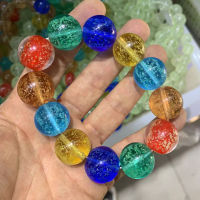 สร้อยข้อมือเคลือบสีหินเรืองแสงสีเรืองแสงสร้อยข้อมือสีสันสดใสเส้นผ่าศูนย์กลางลูกปัดเดี่ยว18มม.