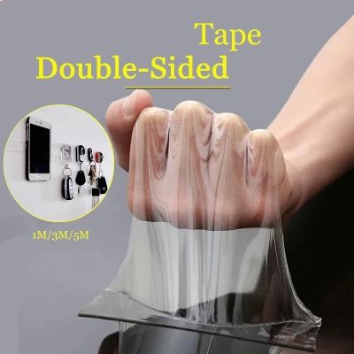 Transparent Self adhesive Non marking Double sided Tape 1/2/3/5m Reusable Nano tape Heat resistant Waterproof Wall Sticker