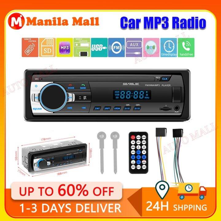 Gearelec Jsd V Stereo Bluetooth Fm Radio Mp Audio Player Usb Sd Port Car Radio In Dash