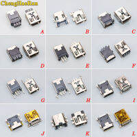 Chenghaoran 1ชิ้นแบบแจ็ค USB ขนาดเล็ก B ตัวเมีย5ขา SMT SMD ขั้วต่อหลอดไฟ LED ชิ้นส่วนซ่อมชาร์จพอร์ต