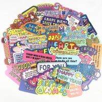 10/25/55pcs Retro English Phrases Words Graffiti Stickers for Kids Notebook Scrapbook Stationery Fridge Guitar Laptop Pad Phone