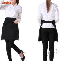 【hot sale】▥☊ D13 [Sophia] Black Bust Waiter Short Apron Kitchen Restaurant Flirty With Pocket