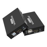 Cat5e6ผ่านอีเธอร์เน็ตขยาย HDM 60เมตร1080P HDMI รองรับเครื่องส่งต่อสัญญาณเสียงวิดีโอตัวขยาย USB เมาส์แป้นพิมพ์ยูเอสบี