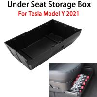 [Xiaofeitian Auto Supplies] สำหรับเทสลารุ่น Y 2021ภายใต้ที่นั่งกล่องเก็บความจุสูง Organizer กรณี ABS รถที่นั่งถาดเก็บลิ้นชักอุปกรณ์ตกแต่งภายใน