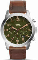 Fossil Pilot 54นาฬิกาผู้ชายแฟชั่นหนังสเตนเลสสีเขียว FS5180ผู้ชาย